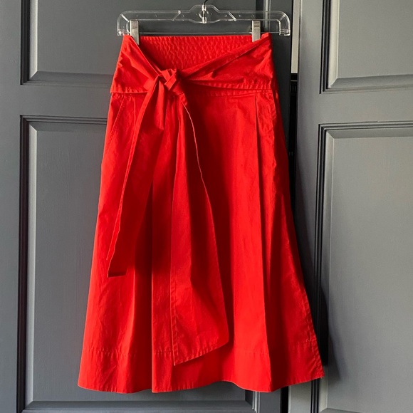 NWT Tory Burch wrap midi skirt red - Picture 3 of 7